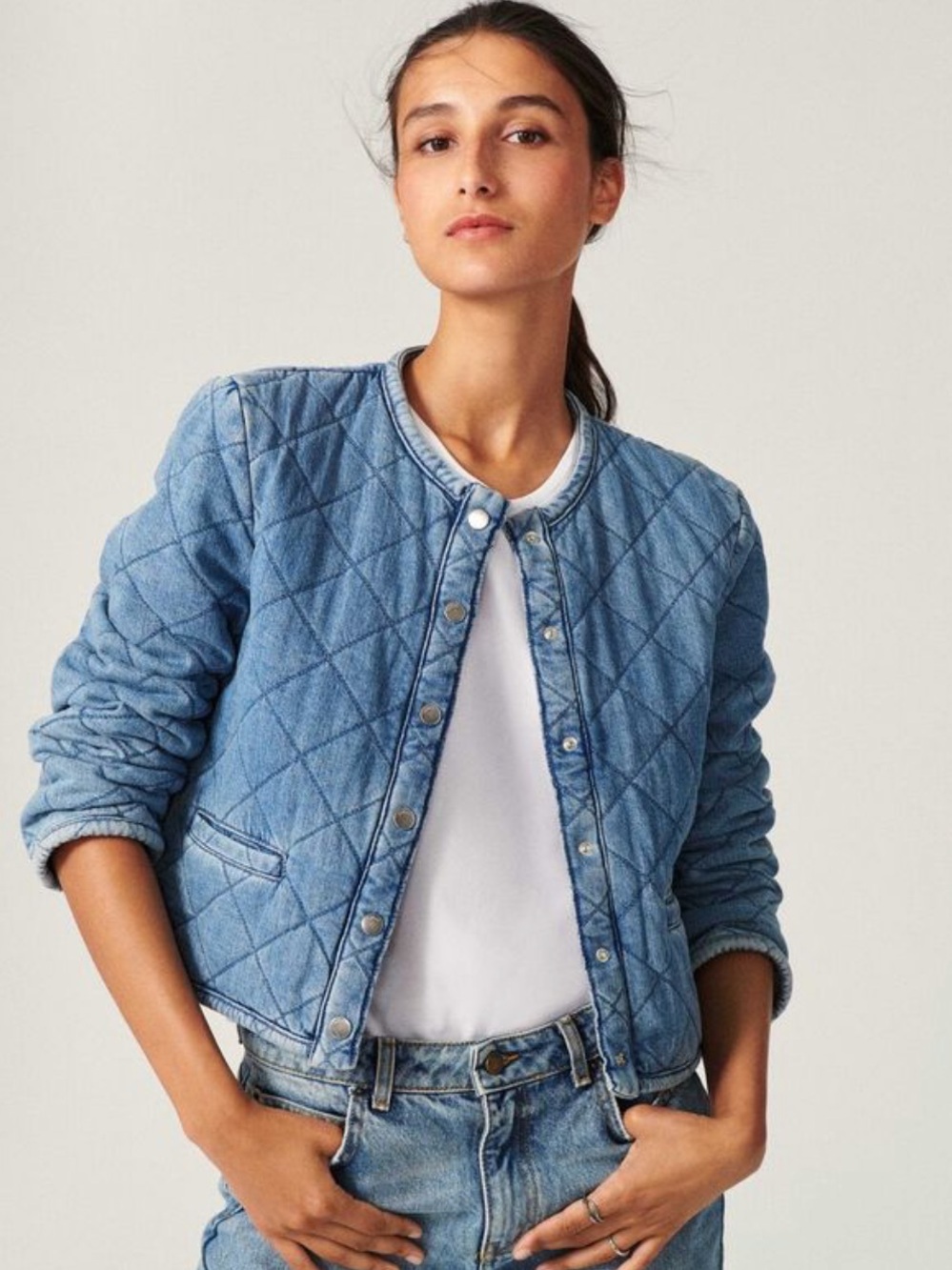 Ba&sh Quilted Jean Jacket